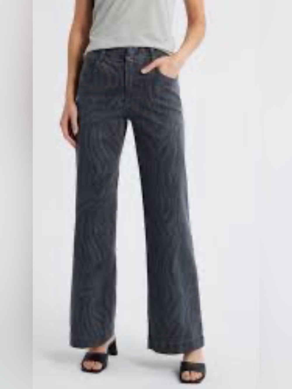 NWT Wit & Wisdom Sam "Ab"Solution Zebra Print High Waist Wide Leg Jeans   Size 0